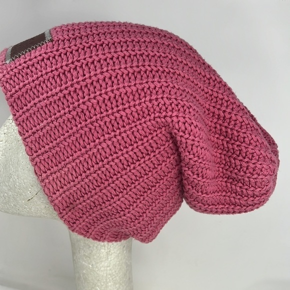 Love Your Melon Raspberry Pink Knit Slouch Beanie Hat
